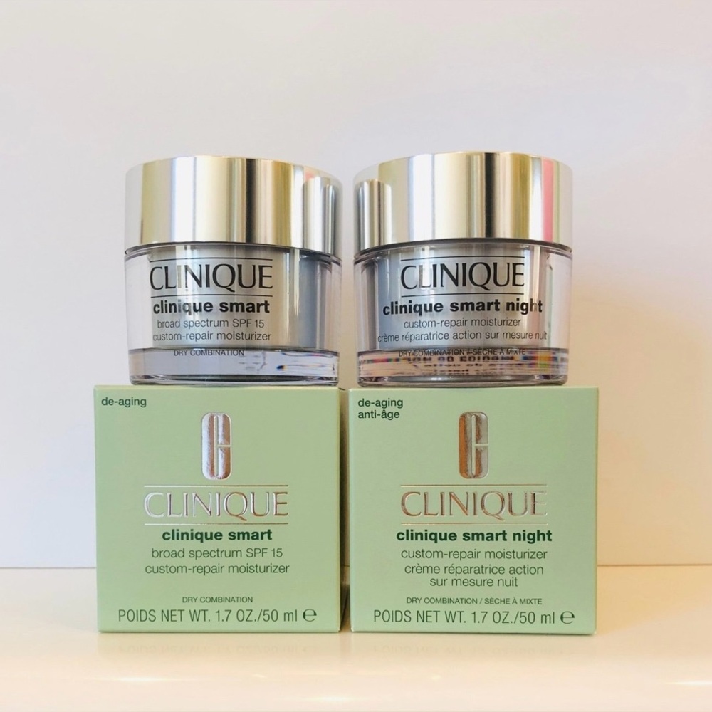 Clinique 2-Pc Smart Custom-Repair Day & Night Moisturizer Creams,1.7 Oz Each,NIB